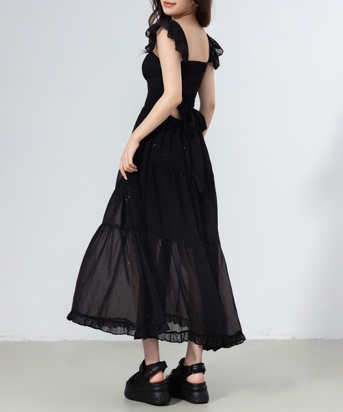 DAY CLOSET ワンピース レディース きれいめシャーリング×フリルバック