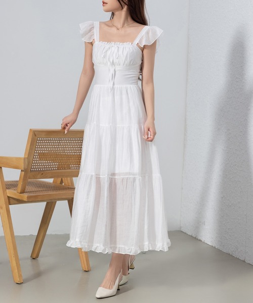 DAY CLOSET ワンピース 夏 半袖 レディース きれいめシャーリング