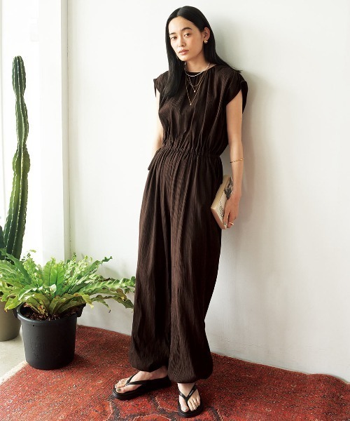 【タグ付】DressLab ドレスラボ　半袖　オールインワン　モスグリーン 門倉太久斗/22世紀ジェダイ jersey midi dress green / TXA
