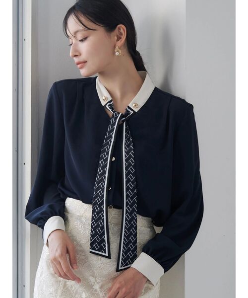 TONAL（トーナル） ブラウス シャツ スカーフタイドッキングブラウス