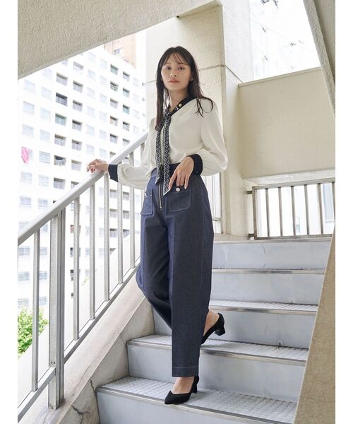 TONAL（トーナル） ブラウス シャツ スカーフタイドッキングブラウス