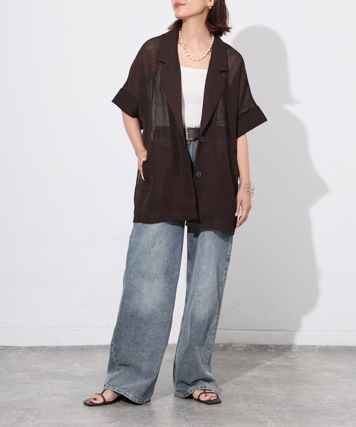 メッシュ半袖ジャケット 予約商品】半袖メッシュジャケット | Minayo Select