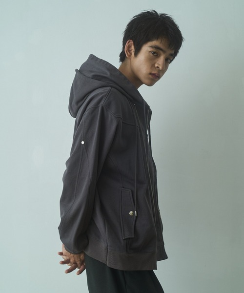 Sサイズ duck hoodie parka ダック フーディ パーカー PHILTHEORY パーカー Layered duck sweat parka / レイヤードダックス