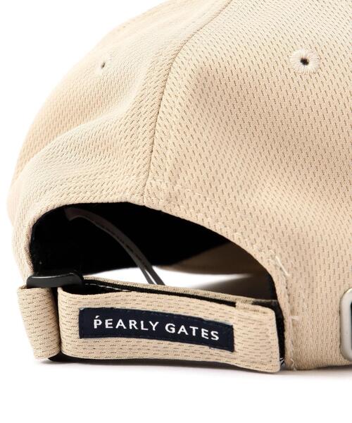 PEARLY GATES ベージュキャップ PEARLY GATES キャップ 帽子 「PEARLY GATES」シンプルツバ長