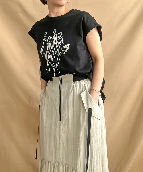 「LHELBIE」 半袖Tシャツ M オフホワイト レディース_画像3