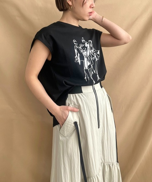 「LHELBIE」 半袖Tシャツ M オフホワイト レディース_画像4