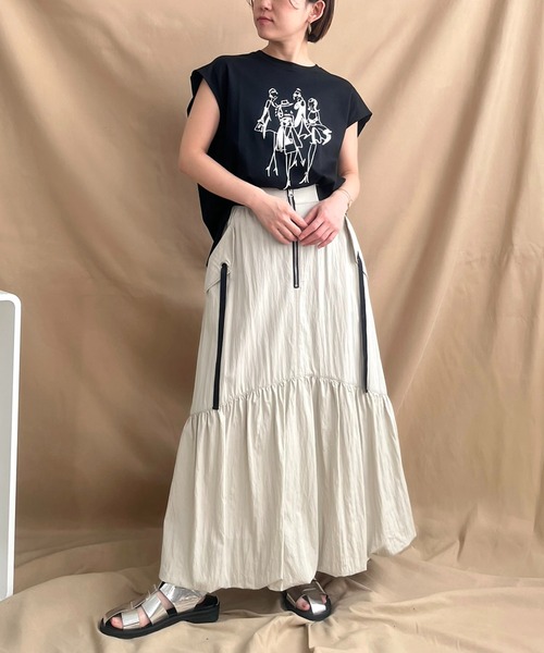 「LHELBIE」 半袖Tシャツ M オフホワイト レディース_画像5