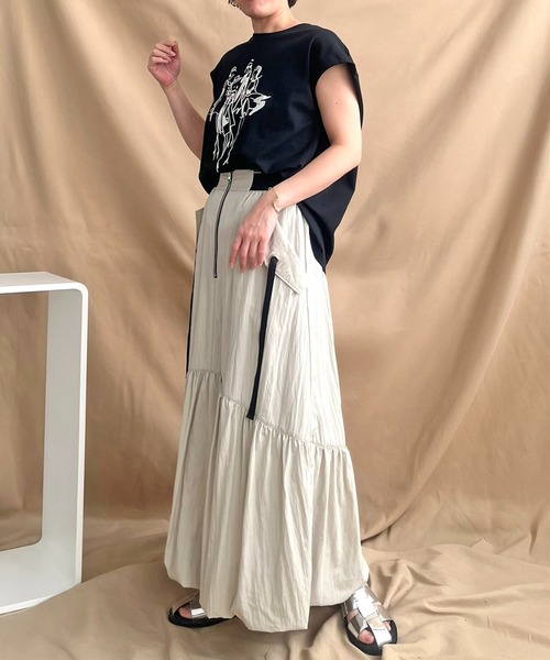 「LHELBIE」 半袖Tシャツ M オフホワイト レディース_画像7