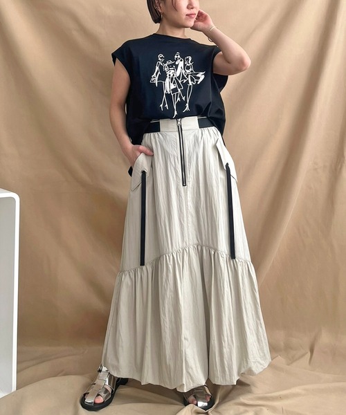 「LHELBIE」 半袖Tシャツ M オフホワイト レディース_画像8