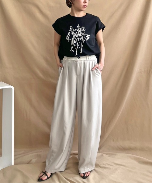 「LHELBIE」 半袖Tシャツ M オフホワイト レディース_画像9