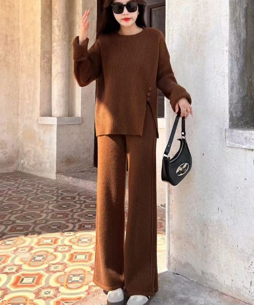 shoppinggo セットアップ ニットセットアップ レディース 秋冬 2点