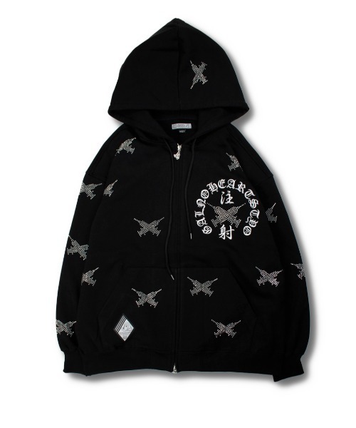 ガルフィーパーカーブラック GALFY（ガルフィー） パーカー 「GALFY」ピカピカ注射器パーカー