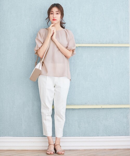 「ANY SIS」 半袖ブラウス 4 ピンク レディース_画像2