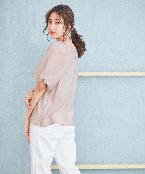 「ANY SIS」 半袖ブラウス 4 ピンク レディース_画像5