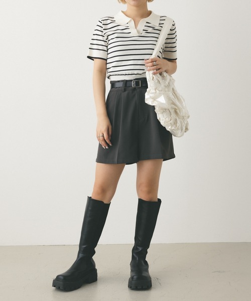 「MIEL CRISHUNANT」 半袖ニット FREE ブラック レディース_画像4