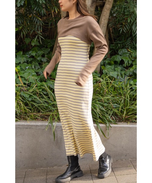 「MILLER」 ノースリーブワンピース MEDIUM イエロー レディース_画像6