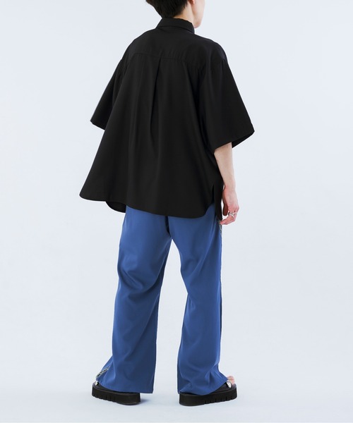 「Ellno Loset」 半袖シャツ MEDIUM チャコールグレー メンズ_画像8