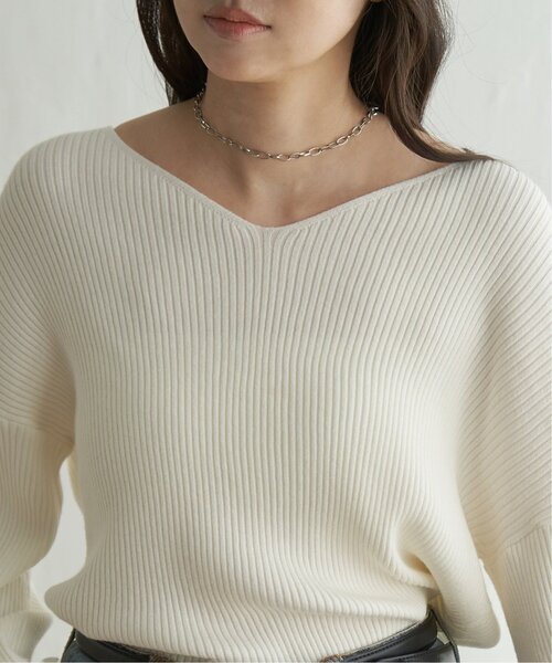 VENCE EXCHANGE ニット セーター 12GリブVネックプルオーバー