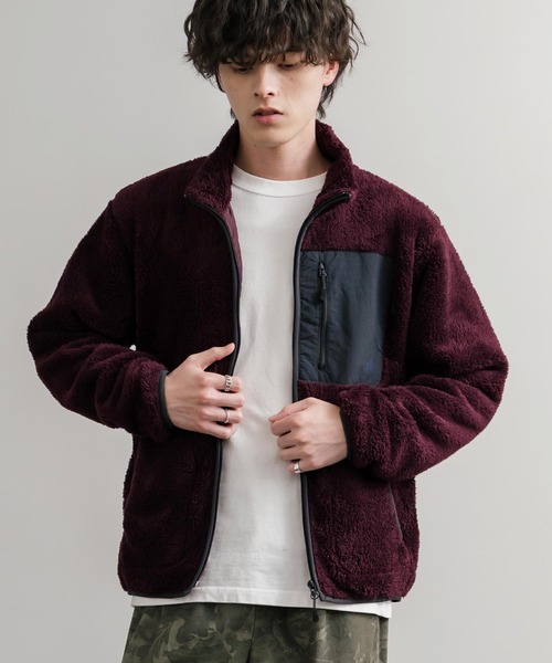 LOGOS（ロゴス） ブルゾン アウター 裏地付きシャギーボアフリース