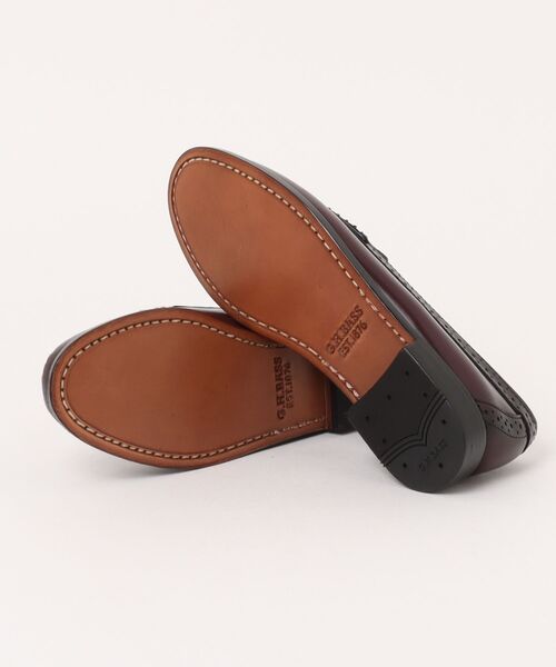 ローファー G.H.BASS BA41007A VENETIAN BROGUE WINE / メダリオン入りヴァンプローファー レディースの画像