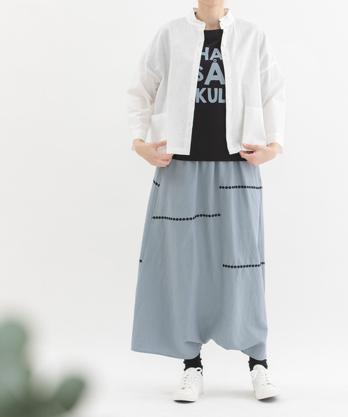 「nop de nod」 サルエルパンツ M ライトブルー レディース_画像2