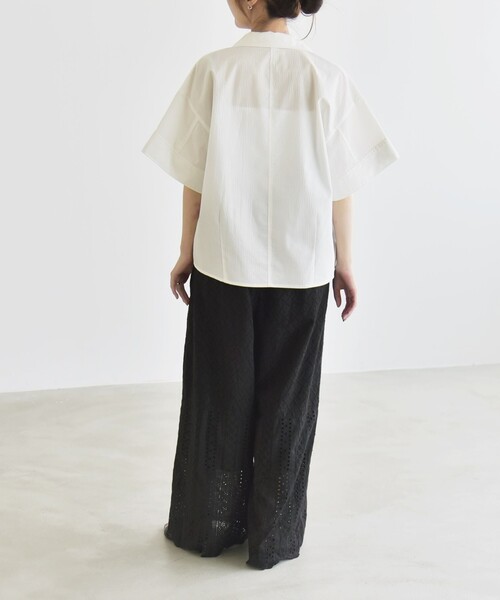 「quaranciel」 半袖シャツ ONE SIZE オフホワイト レディース_画像4