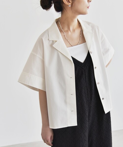 「quaranciel」 半袖シャツ ONE SIZE オフホワイト レディース_画像8