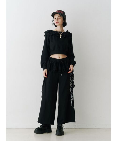 Randy レースキャミコルセット/ダメージスウェットパンツ上下セット Randy レースキャミコルセット/ダメージスウェットパンツ上下セット