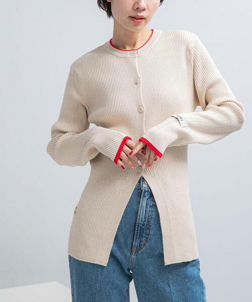 カーディガン YENN WOOL RIB CREW CARDIGAN レディース : ZOZOTOWN