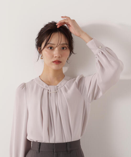 プロポーションボディドレッシング ブラウス ウォッシャブル＞キラ釦ボウタイブラウス | PROPORTION BODY DRESSING