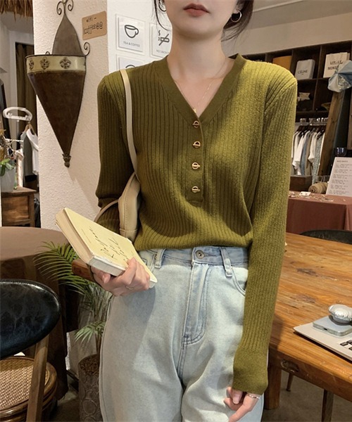 「MAISON DE THERESE」 長袖ニット M アイボリー レディース_画像3
