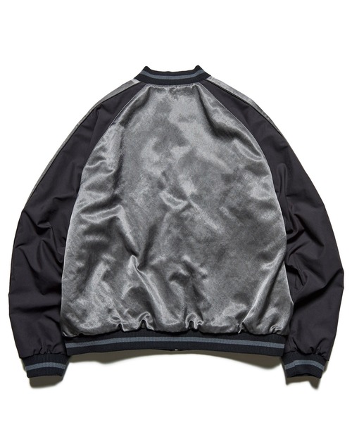 美品　ソフネット　リバーシブル　アンコンジャケット　L　グレー　ブラック SOPHNET.（ソフネット） スカジャン REVERSIBLE SOUVENIR JACKET