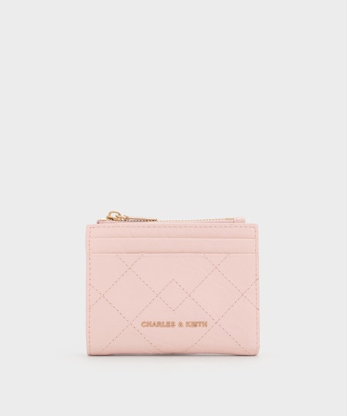 CHARLES & KEITHドゥオ キルトフォルドオーバー ウォレット ピンク CHARLES & KEITH Duo ドゥオ キルトフォルドオーバー ウォレット