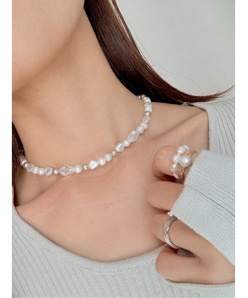 muni 【icomyu専用】淡水パールネックレス 淡水パール ブレスレット TONE（トネ） アレルギー対応 ネックレス 「SOARM」MIX淡水パール