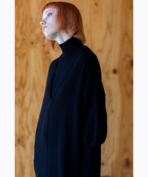 「OSMOSIS」 ニットワンピース ONE SIZE ブラック レディース_画像6