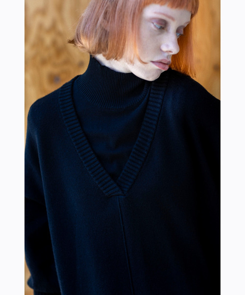 「OSMOSIS」 ニットワンピース ONE SIZE ブラック レディース_画像7