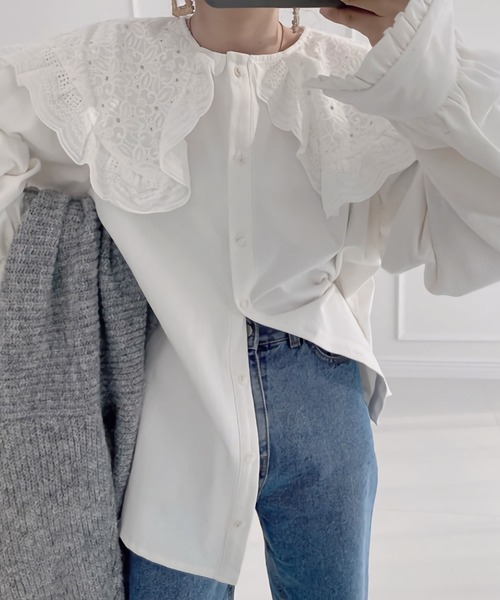 「Dita」 「.KOM」長袖ブラウス FREE ホワイト レディース_画像3