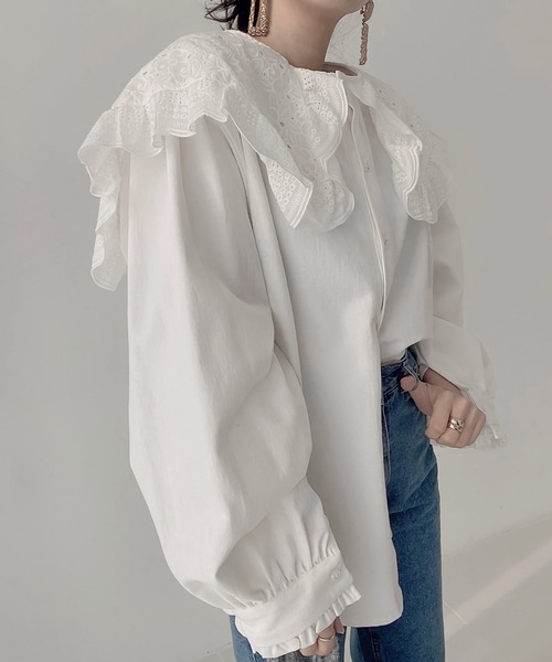 「Dita」 「.KOM」長袖ブラウス FREE ホワイト レディース_画像6