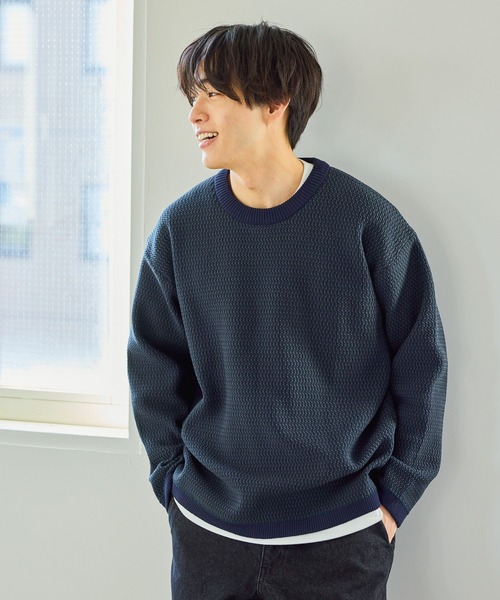 新品タグ付き❣️グッド グリーフCREWNECKNO SLEEVETOP ネイビー NGW9951 (Tシャツ) CREW NECK L/SL WITH CUFF & HEM RIB│