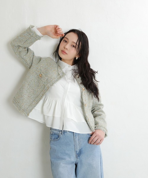 ASTORIA ODIER（アストリアオディール） ブラウス シャツ ティアード裾