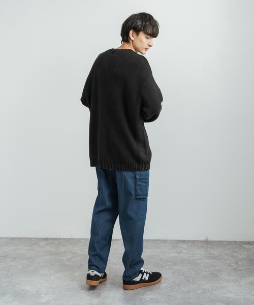 「KRIFF MAYER」 長袖ニット X-LARGE ダークインディゴブルー メンズ_画像4
