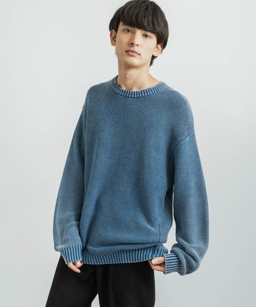 「KRIFF MAYER」 長袖ニット X-LARGE ダークインディゴブルー メンズ_画像8