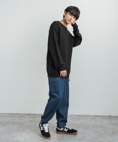 「KRIFF MAYER」 長袖ニット X-LARGE ダークインディゴブルー メンズ_画像9