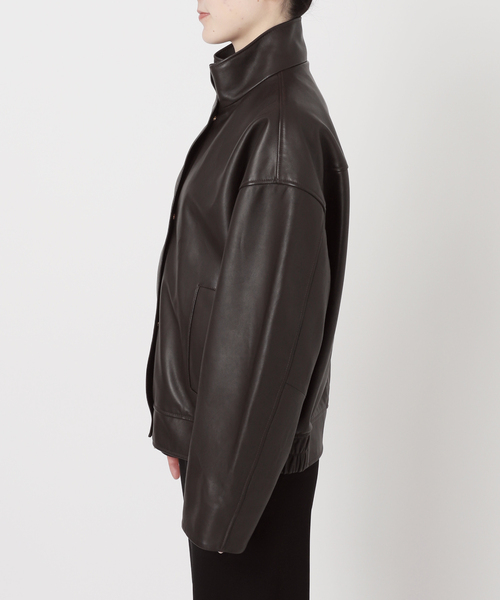 Deuxieme Classe Stand Collar レザーブルゾン　極美品 Stand Collar レザーブルゾン（レザージャケット）｜Deuxieme Classe