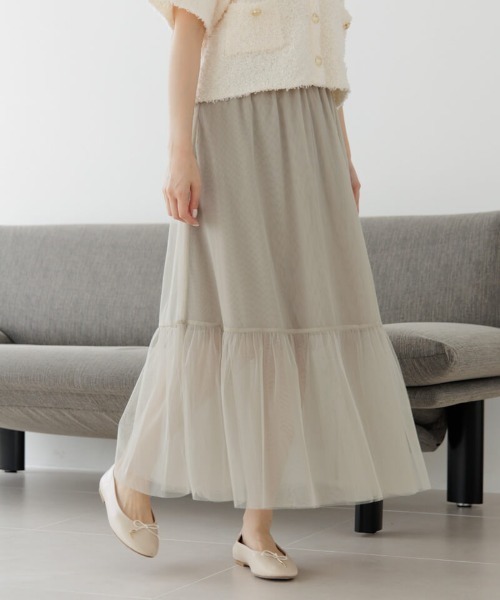 「flower」 フレアスカート FREE ブラウン レディース_画像2