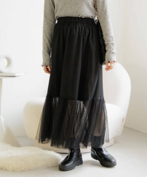 「flower」 フレアスカート FREE ブラウン レディース_画像4