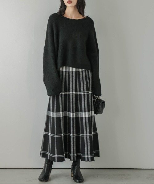 「La-gemme」 ニットスカート フリー ネイビー レディース_画像2