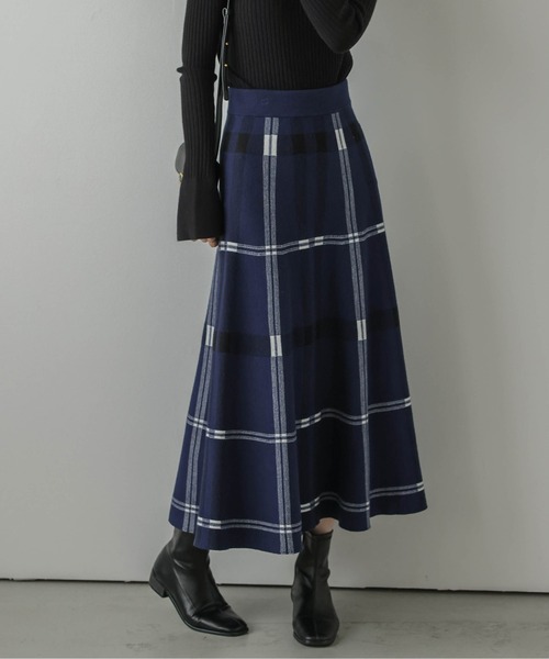 「La-gemme」 ニットスカート フリー ネイビー レディース_画像9