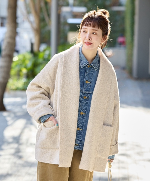MAX MARA◇白タグ/キャメルヘア/コート/40/ウール/キャメル/無地