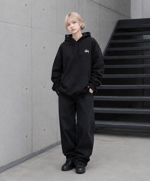 Stussy ブラック パーカー Sサイズ STUSSY（ステューシー） パーカー BASIC LOGO raising of HOODIE